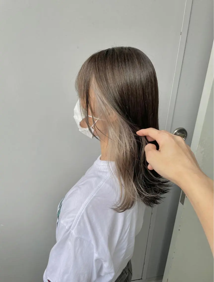 ミディアム カラー ヘアカラー トリートメント ヘッドスパ ヘアセット ベージュカラー💖 やすひろのヘアスタイル