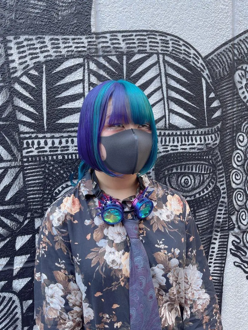 ショート カラー ヘアアレンジ デザインカラー ボブ デザインカット ウルフカット 🌈派手髪エクステ ブレイズ🌈ひろとのヘアスタイル