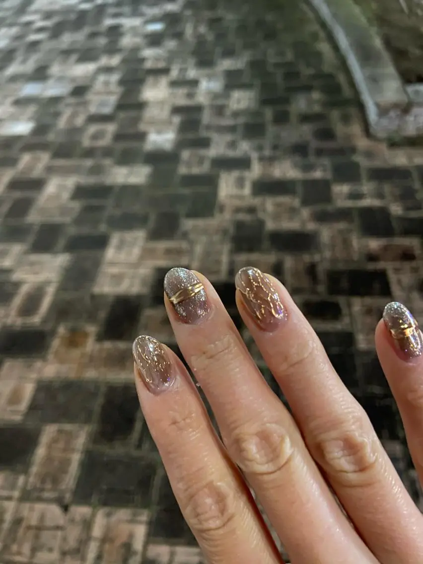 ネイル オーロラネイル カジュアル ジェルネイル ラメ(グリッター) マグネットネイル MH Nailのネイルデザイン