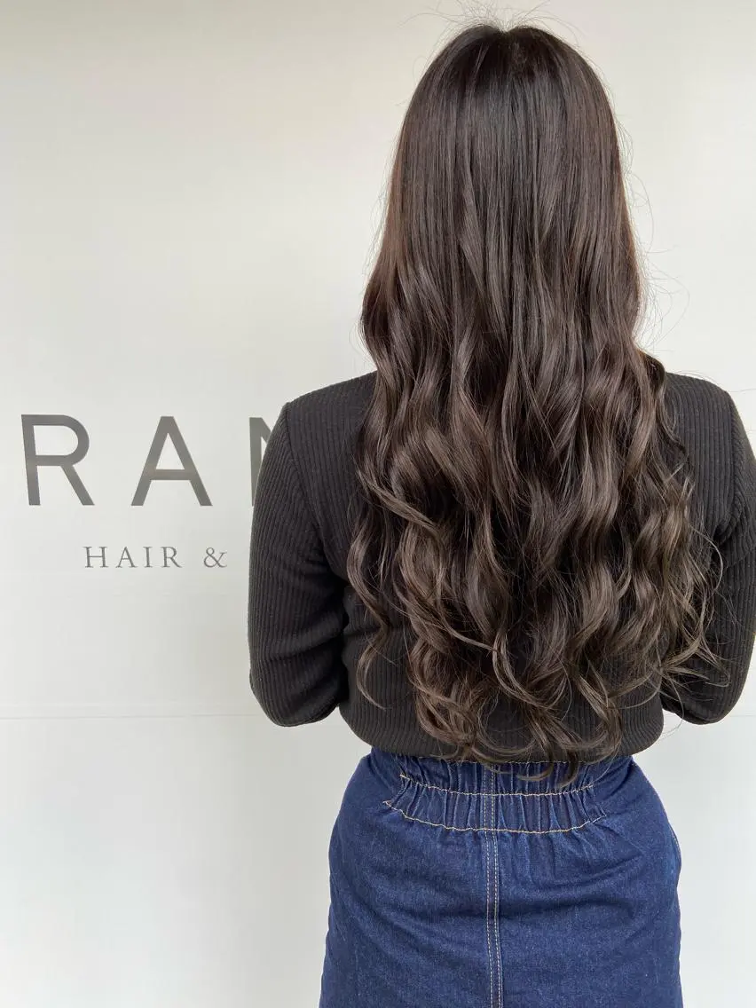 ロング カラー グレージュ カット ヘアカラー ブランシェ小幡駅前店 森樹のヘアスタイル