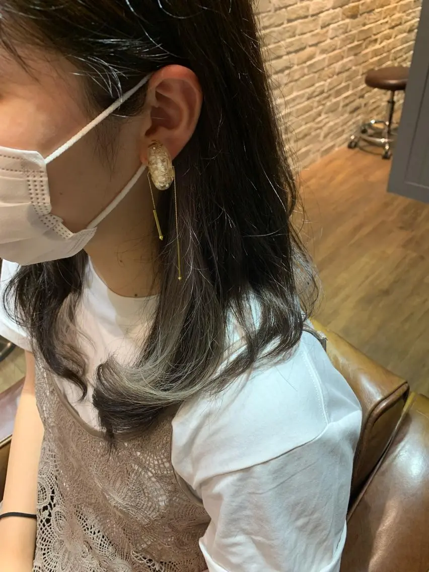 ミディアム ヘアカラー リンネ 甲東園のヘアスタイル