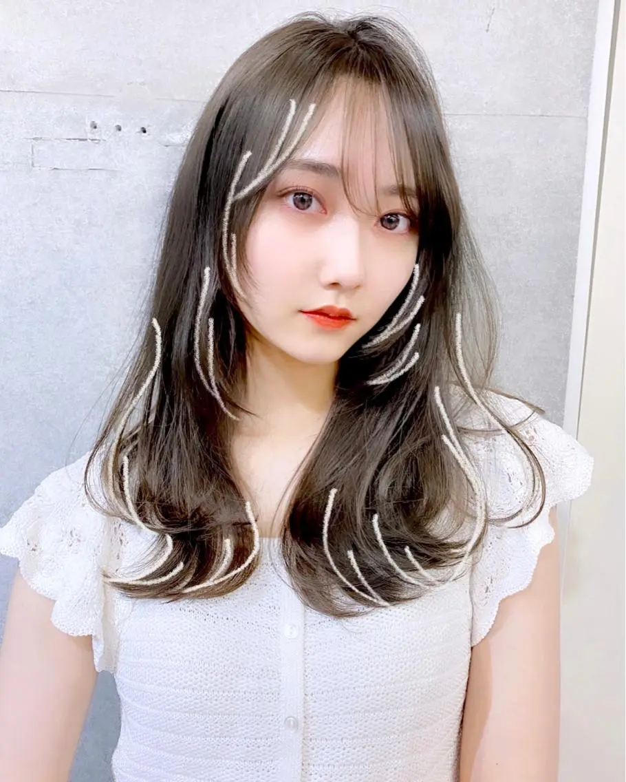 ロング カラー レイヤーカット ロング ウルフカット ウルフレイヤー 似合わせレイヤー 🇰🇷荒木洋文のヘアスタイル