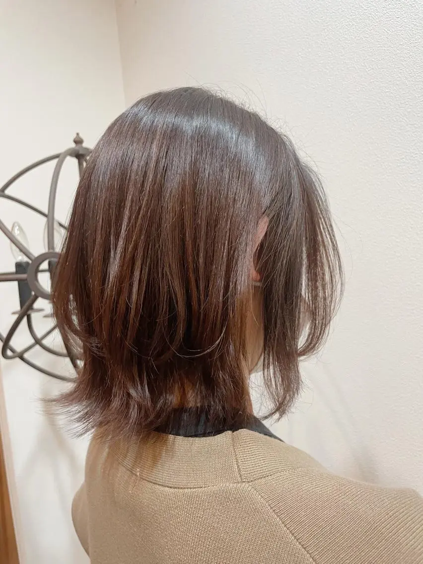 ミディアム カラー カット ヘアカラー トリートメント ノンダメージサロン/ 豊中/美容室のヘアスタイル