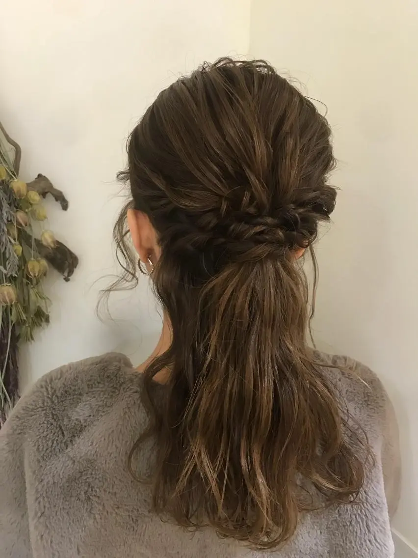 ミディアム ヘアアレンジ ｓａｋｕｒａ .のマツエク・マツパデザイン