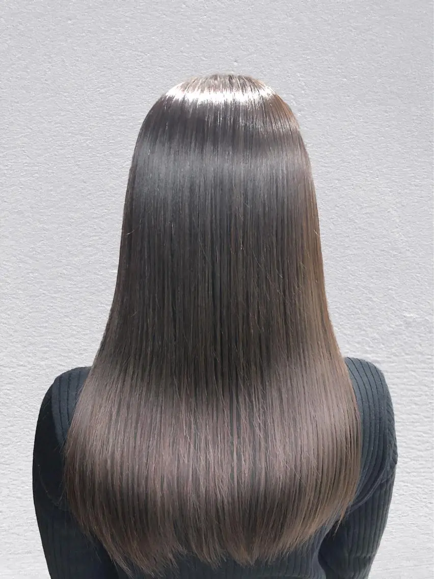 ロング カラー パーマ デート ロング 縮毛矯正 トリートメント 酸熱トリートメント newi saLyu ネウィ サリューのヘアスタイル