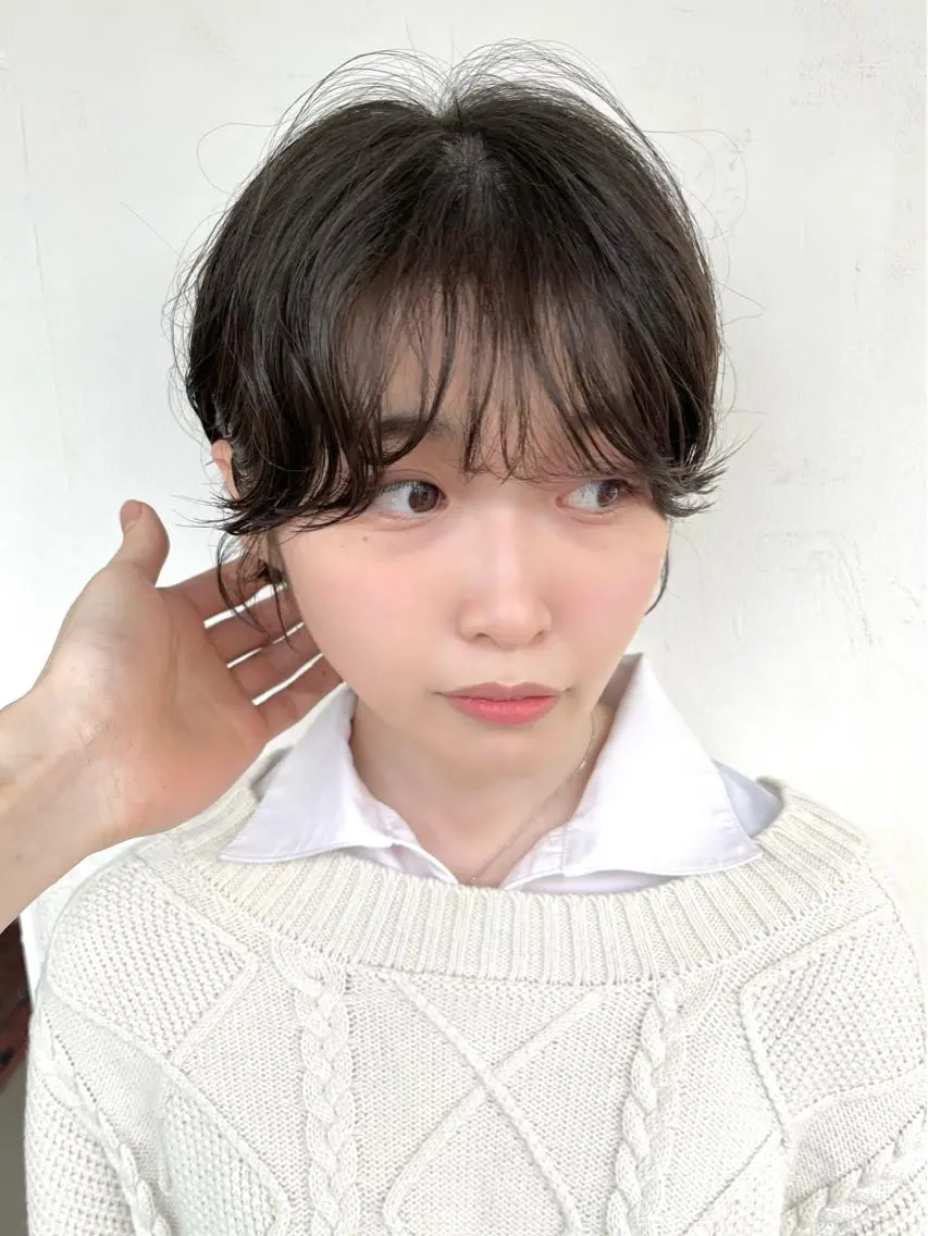ショート パーマ カット パーマ トリートメント ヘアセット 🌿似合わせ透明感 カラー松本朋幸🌿のヘアスタイル