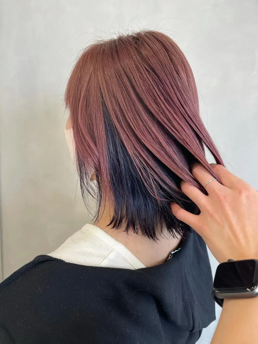 ミディアム カラー ベージュカラー ブリーチ ケアブリーチ インナーカラー ピンクカラー 🦋レイヤーカット ミドリカワ🦋のヘアスタイル