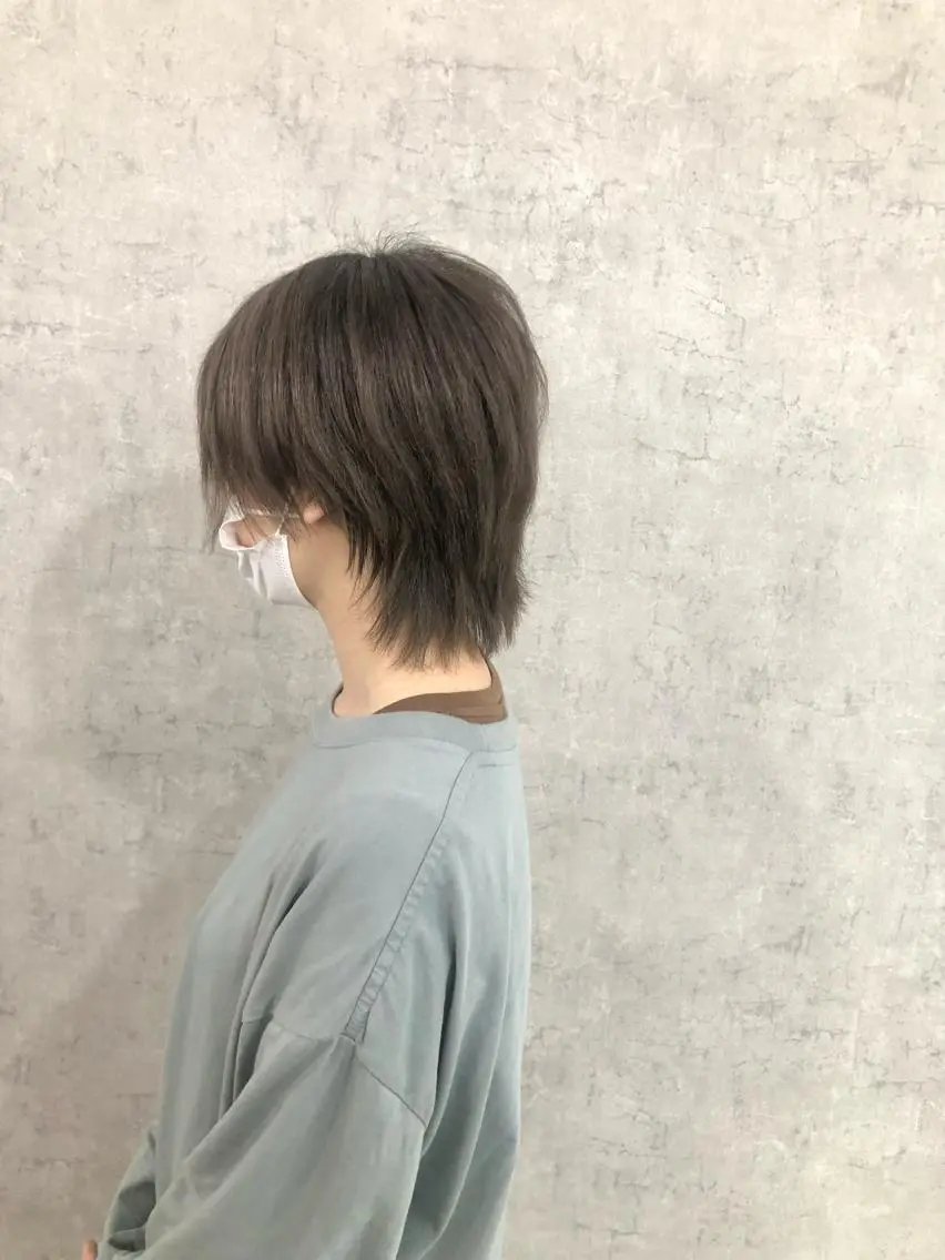 ショート カラー ヘアアレンジ ネイル マツエク・マツパ アディクシーカラー バレイヤージュ ミストバング ベージュカラー ブリーチ エビスザキレン/メン ズ/心斎橋🌳のヘアスタイル