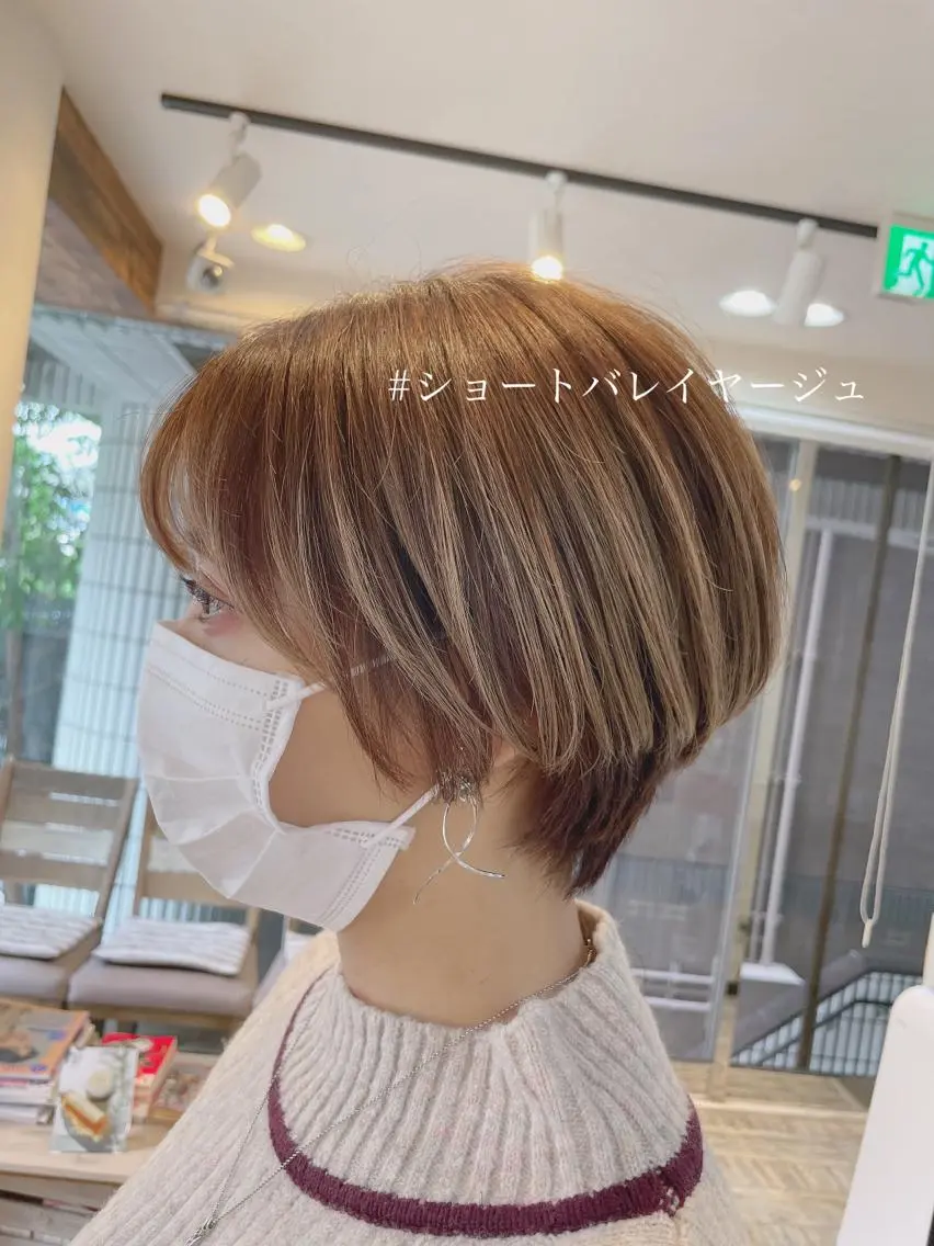 ショート カラー アッシュ アッシュブラック バレイヤージュ ベージュカラー 黒髪 桜木町/西山竜一 /大人可愛い×美髪のヘアスタイル