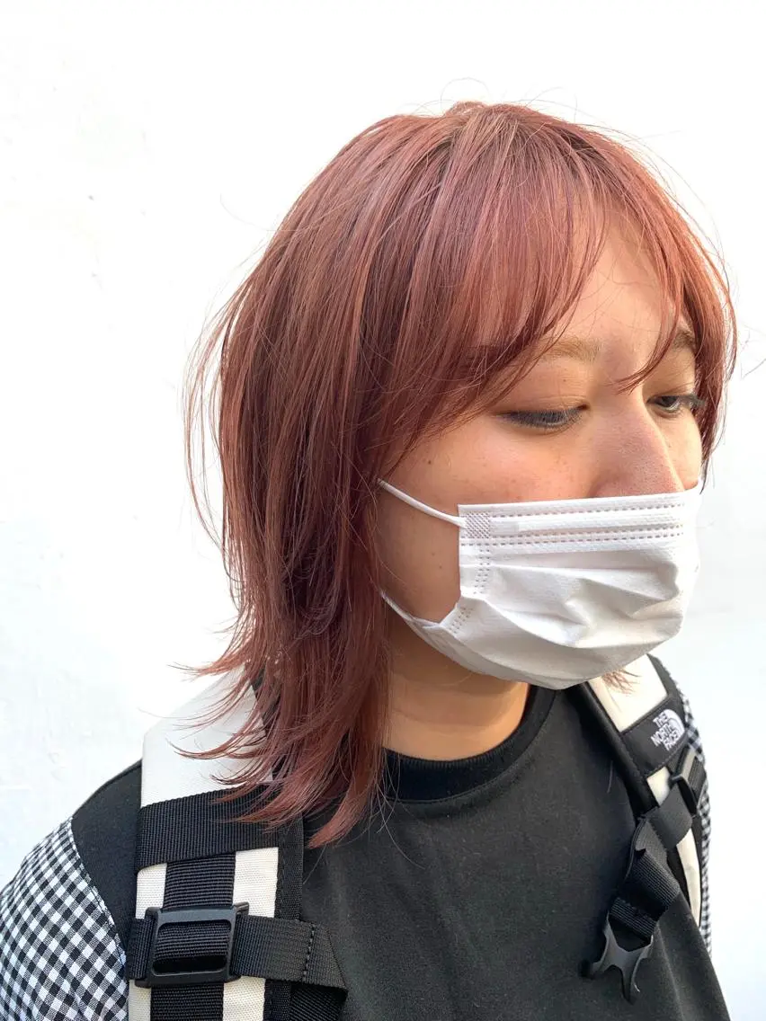 ミディアム カラー カット パーマ よしだ とおいのヘアスタイル