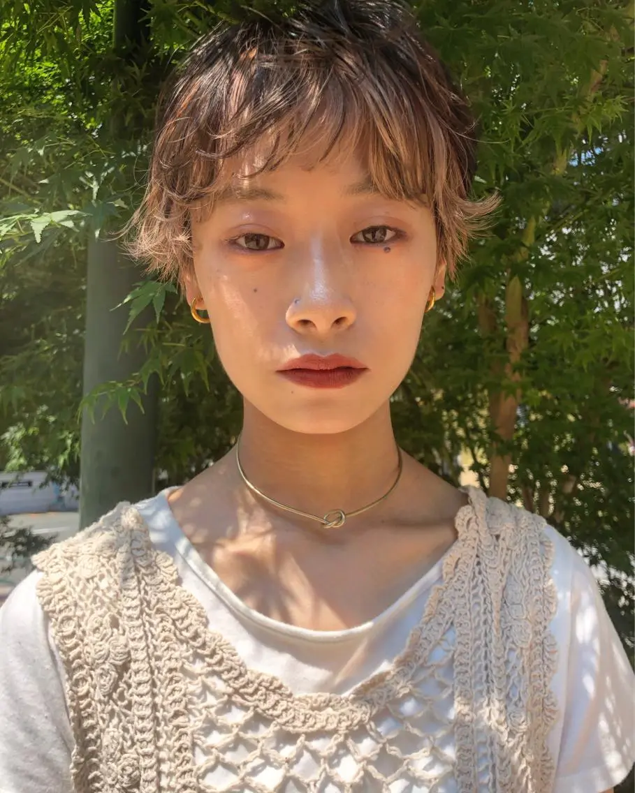 ショート カラー ヘアアレンジ ヘアカラー 早瀬裕之 パーマのヘアスタイル