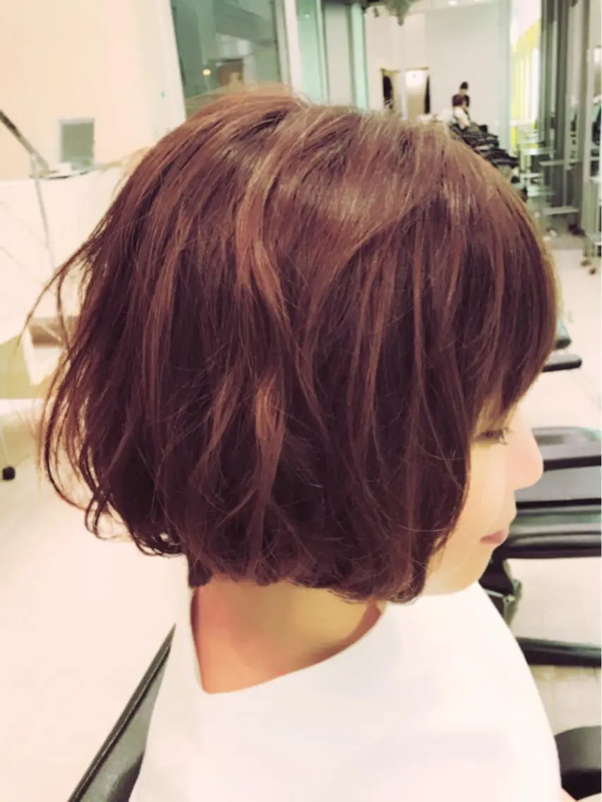 ミディアム カラー パーマ ミディアムパーマ デジタルパーマ 髪質改善TR 透明感カラーHanaのヘアスタイル