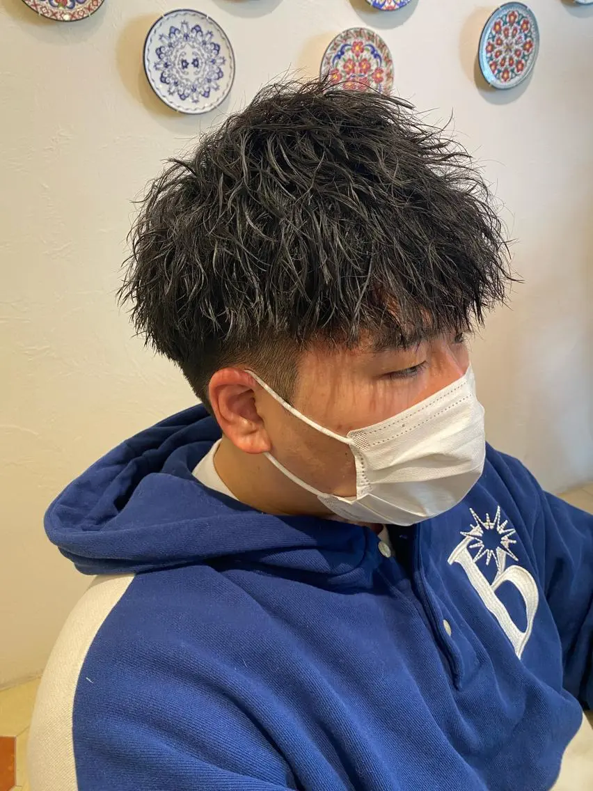 パーマ メンズ カット パーマ 菊池大一 溝の口パーマのヘアスタイル