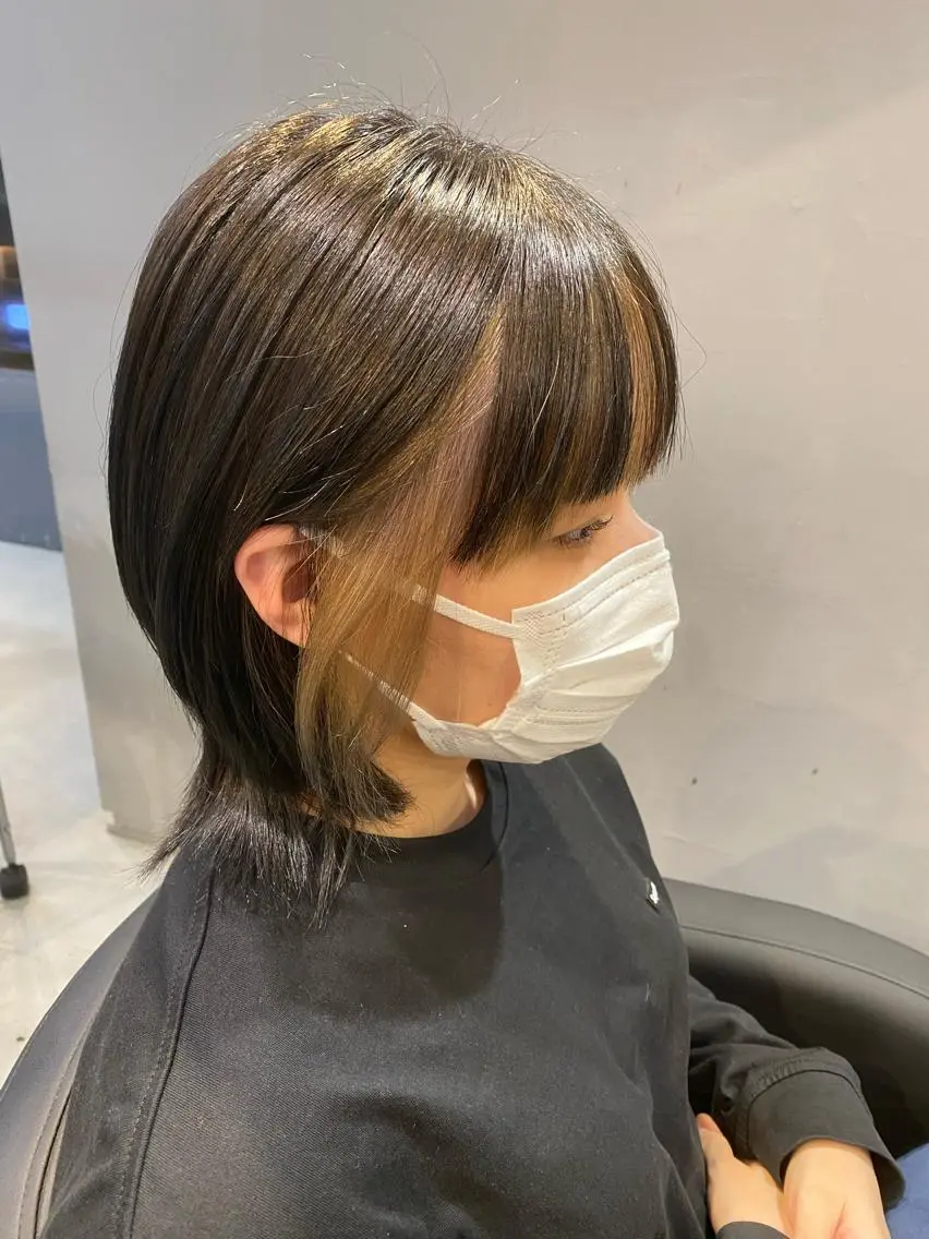 ミディアム ミストバング ハイライト ヘアカラー トリートメント 神パーマ＆ツヤ髪 黒田ダイのヘアスタイル