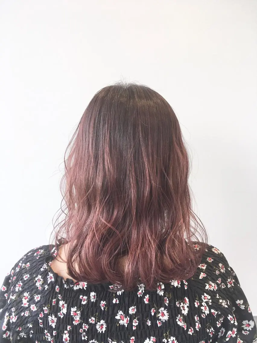 ミディアム カラー ベージュカラー ピンクカラー ピンクベージュ ヘアカラー トリートメント ヘッドスパ ヘアセット yoshi ☆のヘアスタイル