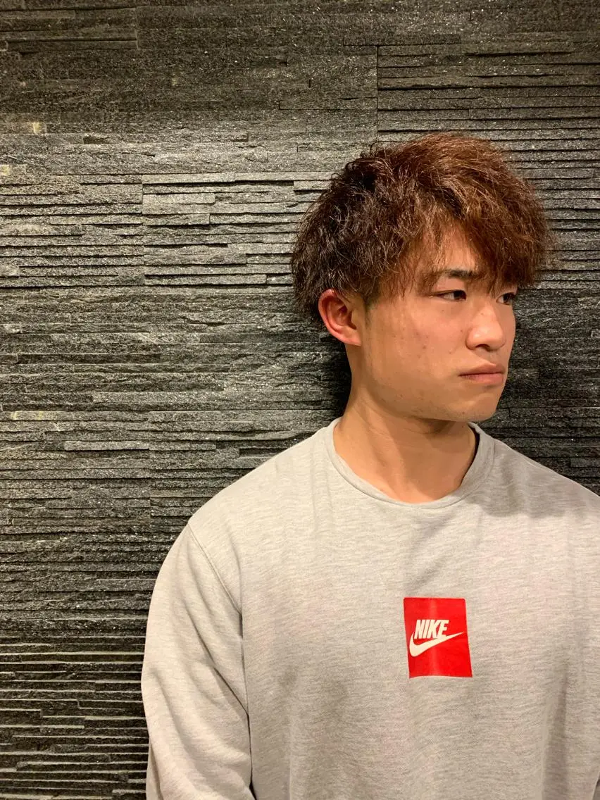 ミディアム パーマ メンズ 田中 千恩のヘアスタイル