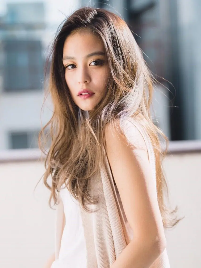 ロング カラー ブリーチ ブリーチなしカラー ロング カット 韓国hair ·͜· watanabeのヘアスタイル