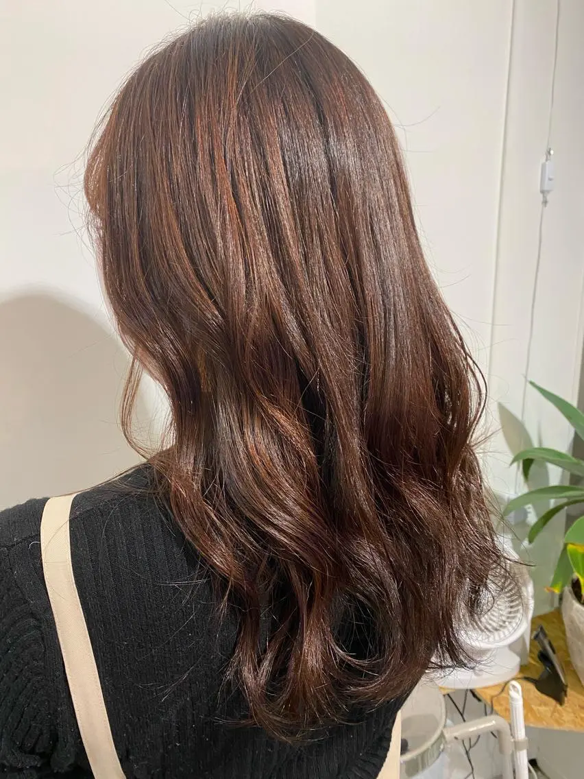 カラー ヘアアレンジ ブラウンカラー レッドカラー 佐藤 麻衣のヘアスタイル