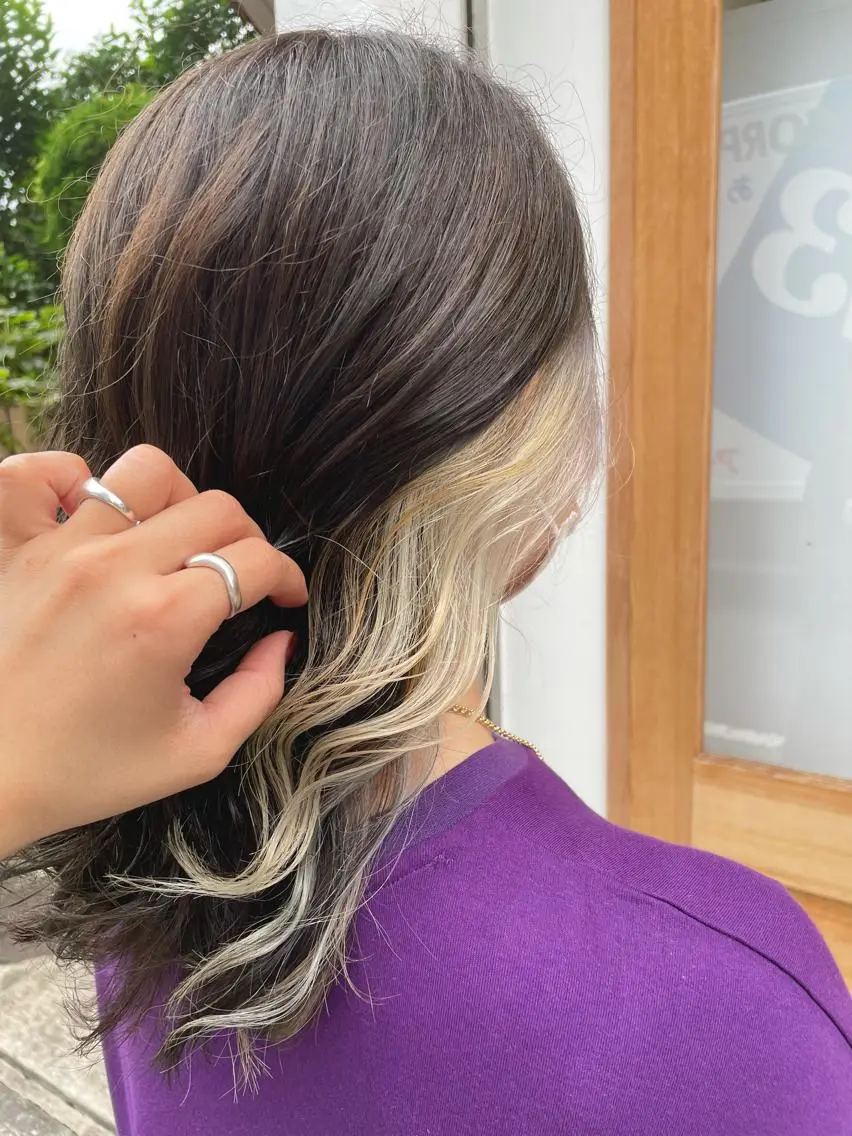 セミロング カラー ヘアアレンジ ヘアカラー トリートメント REONA🪽✨薬院 レイヤーカット🫧のヘアスタイル