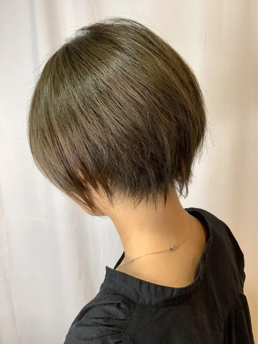 ショート カラー アッシュ ミント ショートヘア 稲田 全将のヘアスタイル