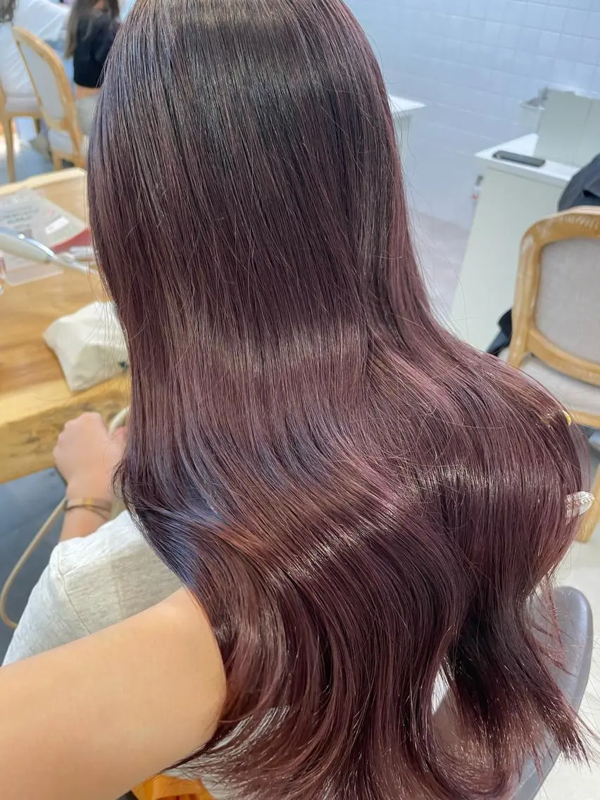 ロング センターパート/カラ ーメッシュ📍ユリのヘアスタイル