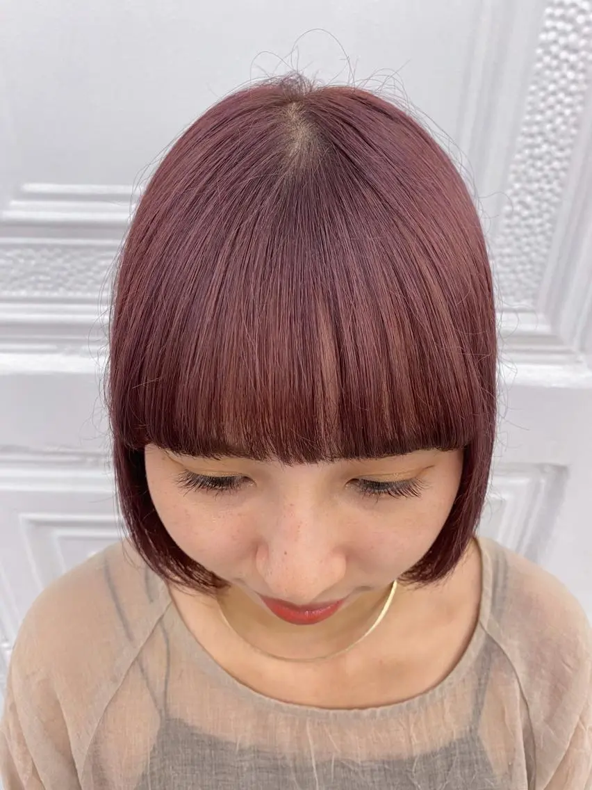 ショート カラー ピンクカラー ヘアカラー トリートメント shiori/暖色/ レイヤー/似合わせのヘアスタイル
