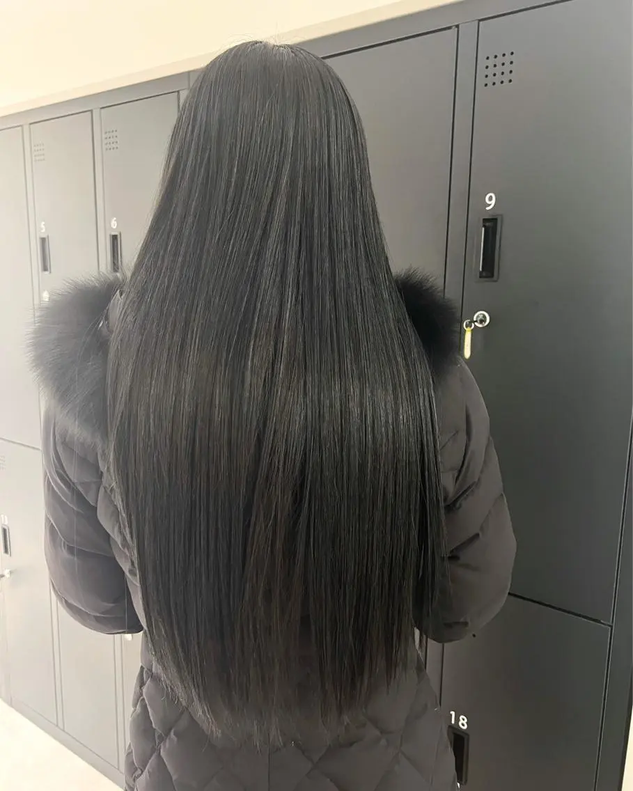 ロング カラー ヘアアレンジ ダークグレー ダークグレージュ グレージュ カット ヘアカラー トリートメント 暗髪カラー🫐パーマ おくだりんかのヘアスタイル