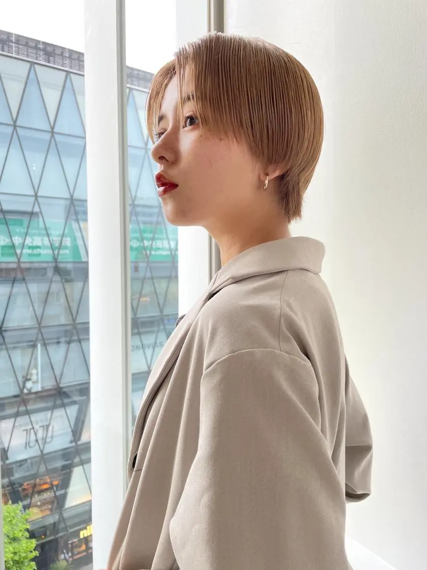 ショート カラー ヘアアレンジ ボブ×柔らかいカラー 🌷misaki𓍼のヘアスタイル
