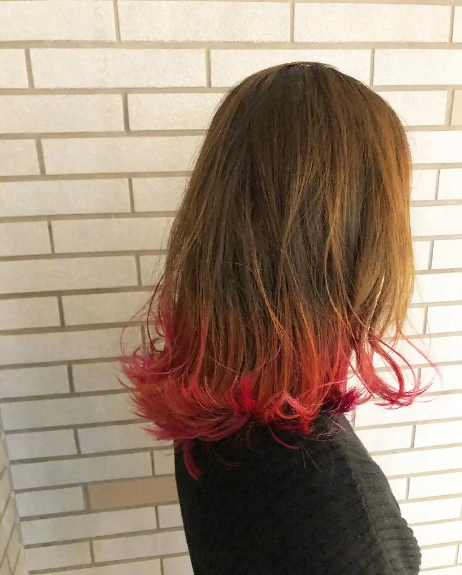 ミディアム カラー アディクシーカラー ブリーチ ダブルカラー グラデーションカラー ハイライトカラー 中村 よしひでのヘアスタイル