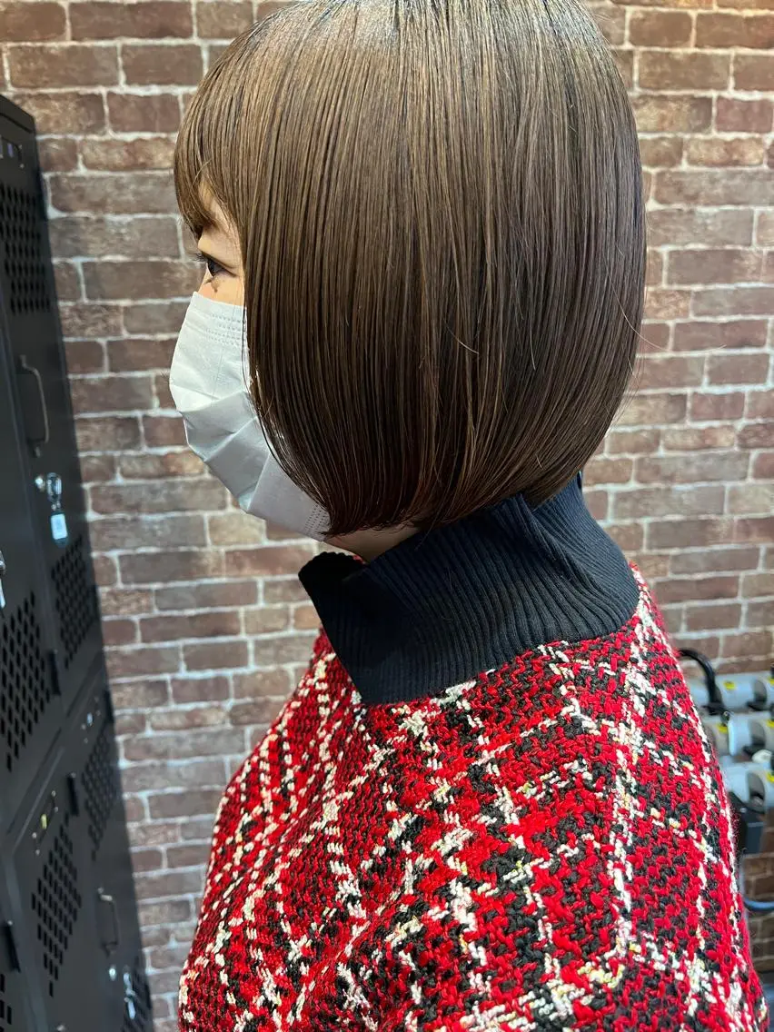 ショート カラー パーマ ヘアアレンジ メンズ キッズ ネイル マツエク・マツパ アイブロウ メンズハイライト メンズパーマ ブラウンカラー ケアカラー 透明感カラー 久木原 ゆりのヘアスタイル