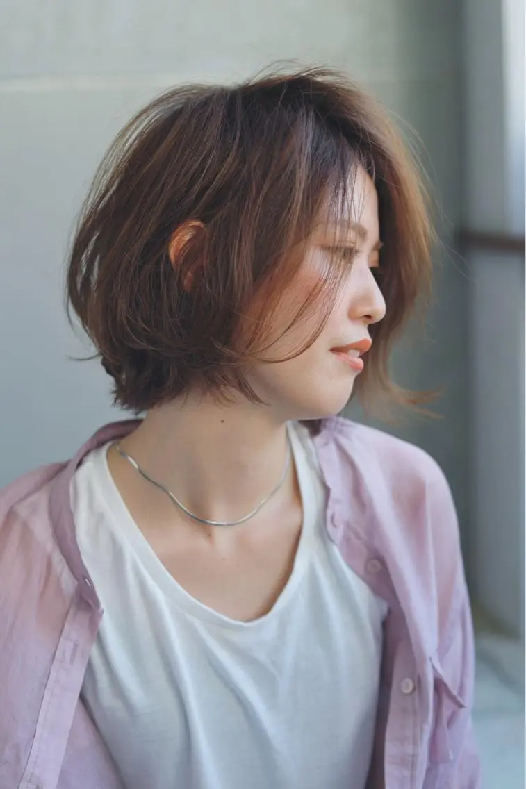 ミディアム カット ヘアカラー トリートメント ayane⭐️ボブ・ ショート・パーマのヘアスタイル