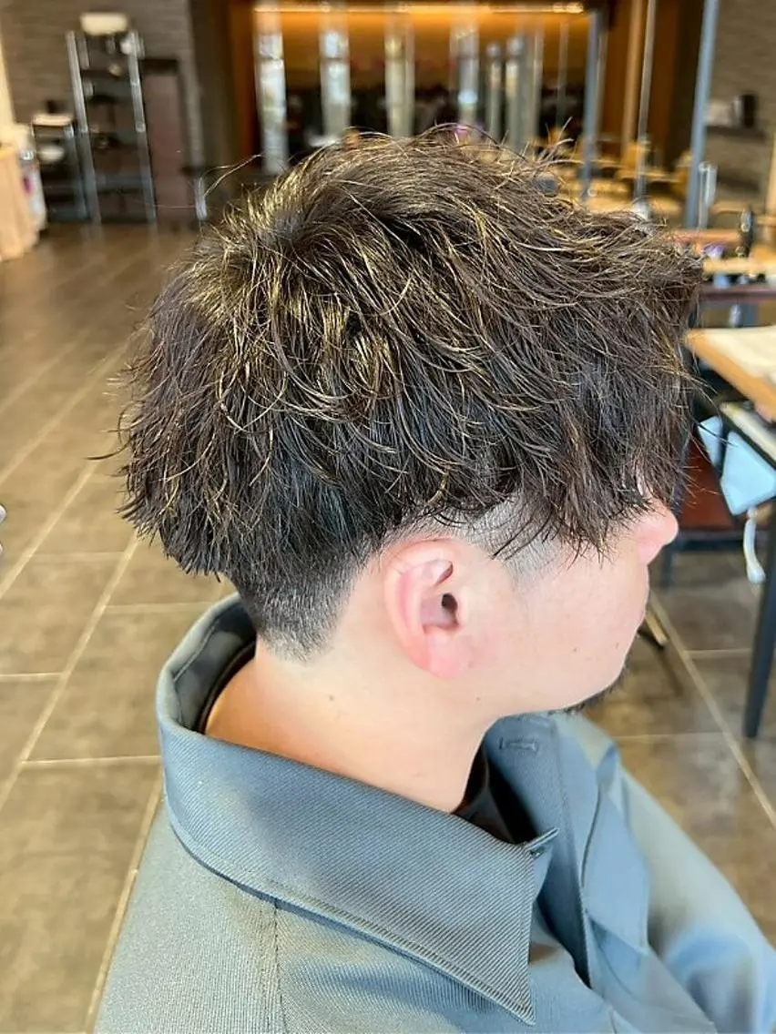 ショート パーマ メンズ カット パーマ 💎大石 久琉美💎のヘアスタイル