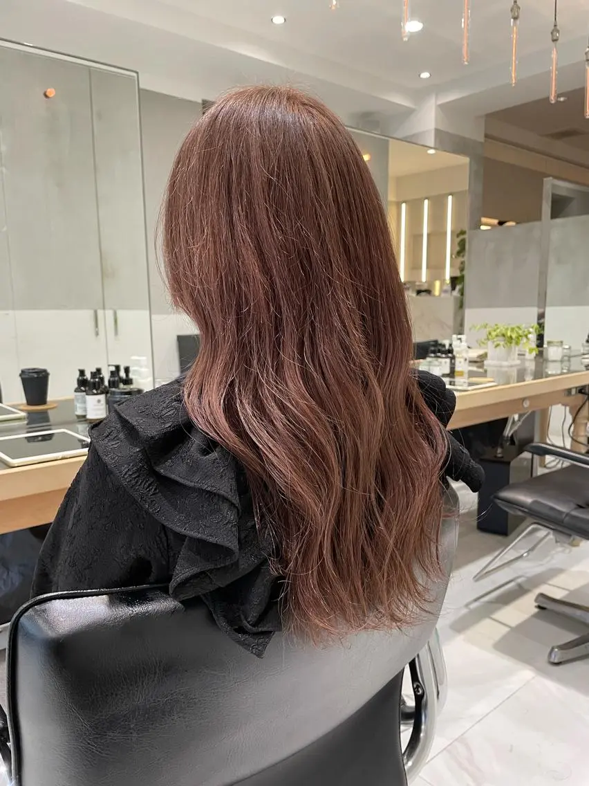 ロング ヘアカラー トリートメント ヘッドスパ ヘアセット オリーブ カラー✨有坂映哉のヘアスタイル