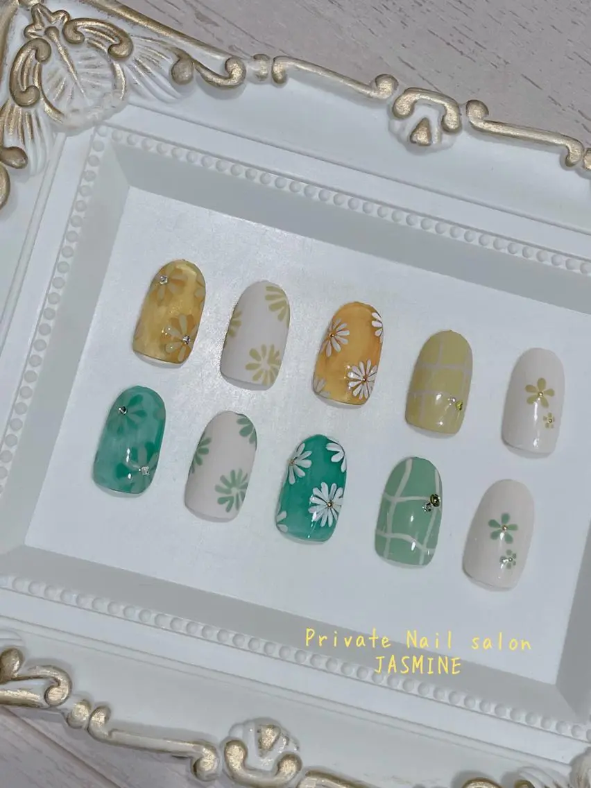 ネイル アートネイル フラワーネイル 春ネイル Nail salon JASMINEのネイルデザイン