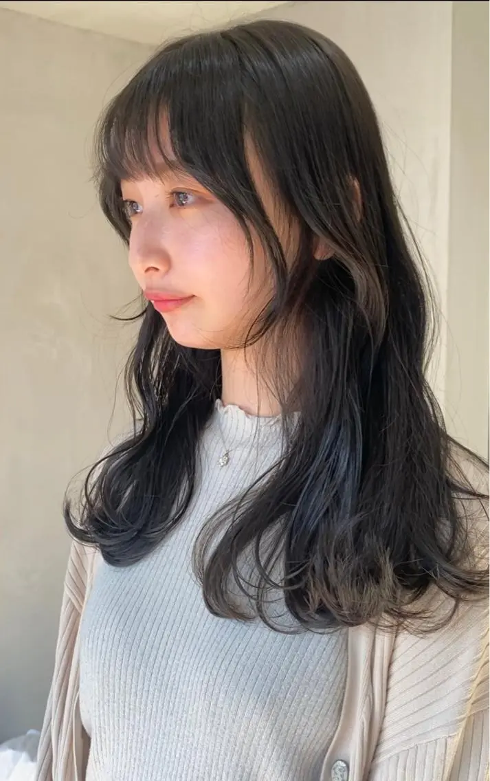 ロング カット ヘアセット 新宿/韓国ヘア/ 髪質改善ストレートのヘアスタイル