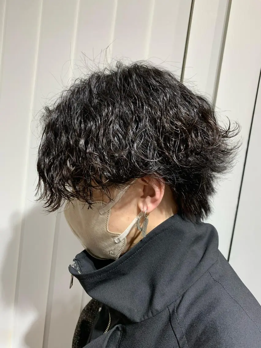 パーマ メンズ メンズパーマ 波巻きパーマ メンズウルフカット ウルフカット カット パーマ REM【阿佐ヶ谷】 MEGUのヘアスタイル