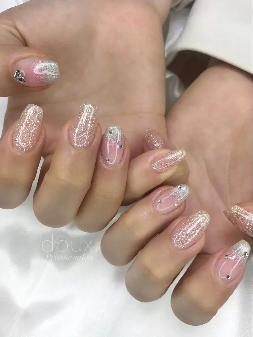 ネイル チークネイル 韓国ネイル 春ネイル doux. nailのネイルデザイン