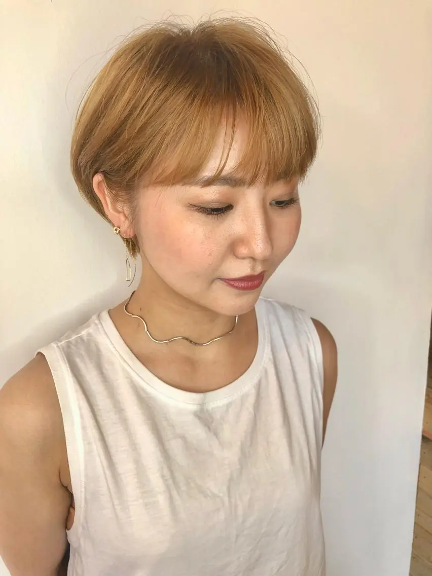 ショート カラー ハイトーンカラー ショートヘア カット ヘアカラー トリートメント 🍒【Lib】 AIRI 🍒のヘアスタイル