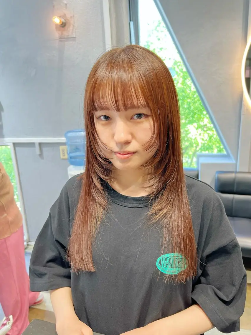 ロング 顔まわりレイヤー レイヤーカット カット ヘアカラー maya🇰🇷韓国 レイヤー/顔まわりのヘアスタイル