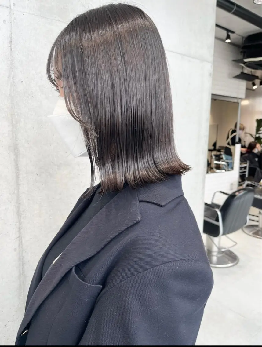 ミディアム カラー パーマ ヘアアレンジ 透明感カラー✂︎ YUKAのヘアスタイル