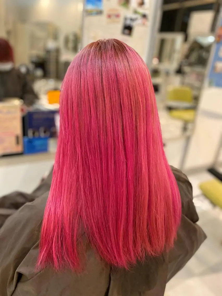 カラー ピンクカラー 黒川 奨のヘアスタイル