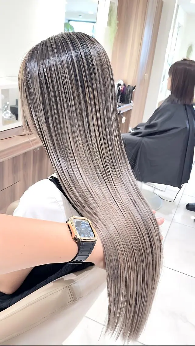 セミロング カラー 髪質改善 ヘアカラー トリートメント ＡＳＨ大宮/ブリーチ 髪質改善/カラーのヘアスタイル