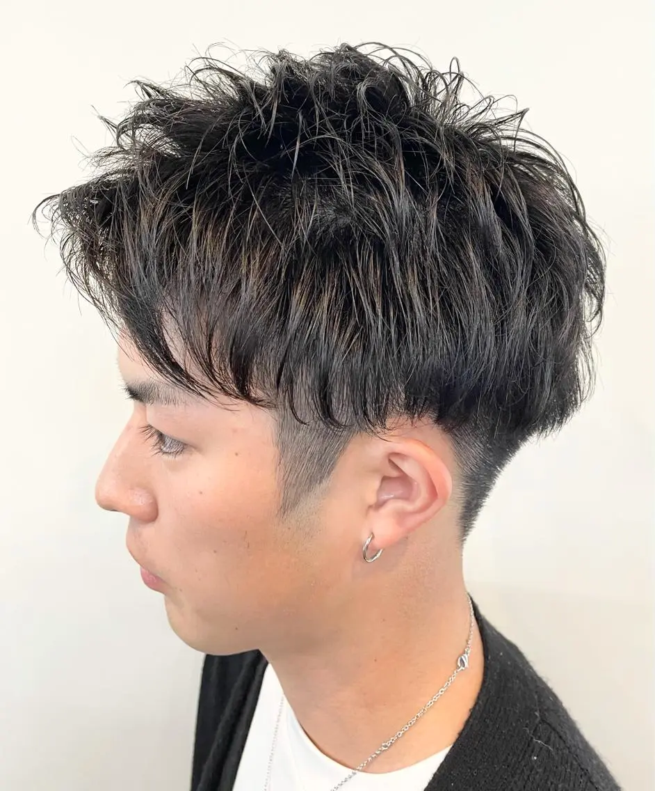 ショート パーマ メンズ メンズパーマ カット パーマ FLAGS YAMATOのヘアスタイル