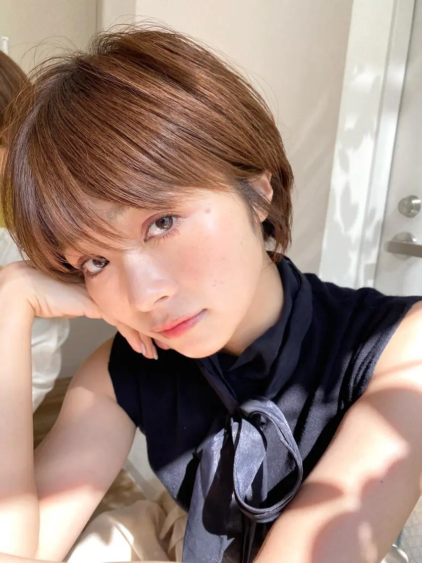 ショート カラー パーマ ヘアアレンジ ✨艶髪✨ 奈須晴香のヘアスタイル