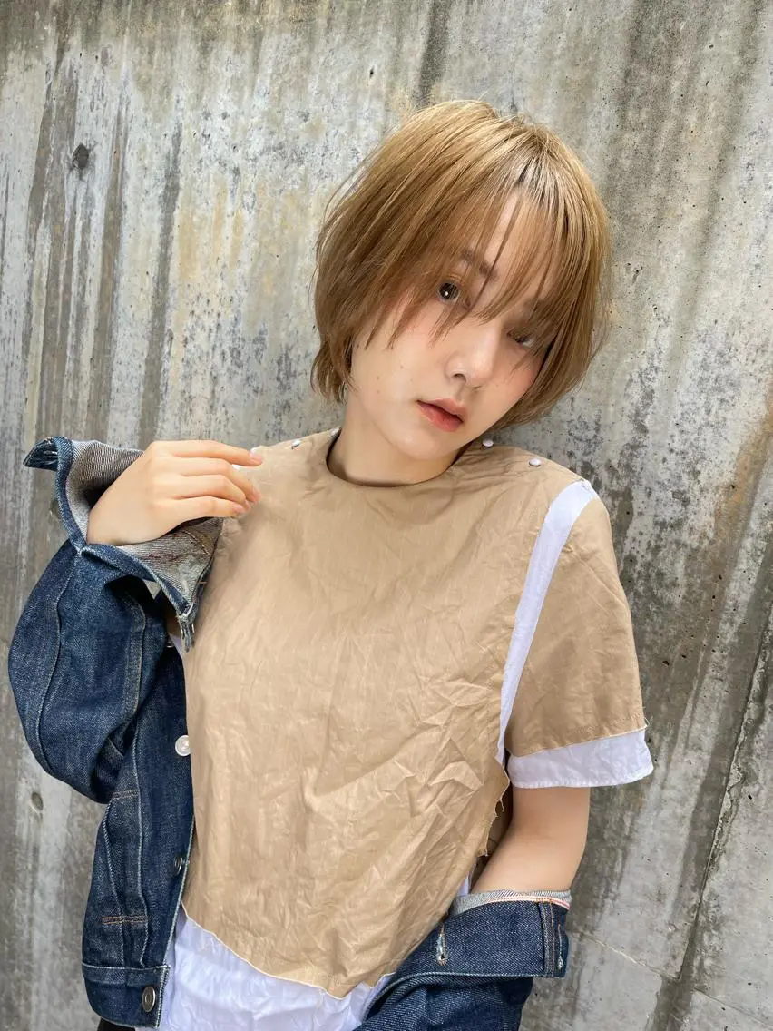ショート カラー ショートボブ ベリーショート ミストバング フェイスフレーミング ボブ ヘアカラー ショート/ボブ/ 心斎橋/宮脇美奈のヘアスタイル