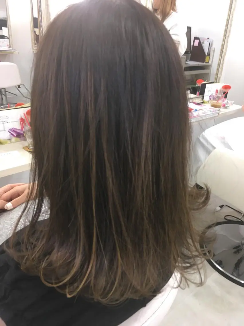 ミディアム カラー ハイライトカラー ハイライト 髪質改善 中川 翔のヘアスタイル