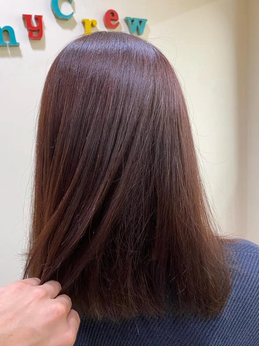 ミディアム ピンクブラウン 高野 健二のヘアスタイル