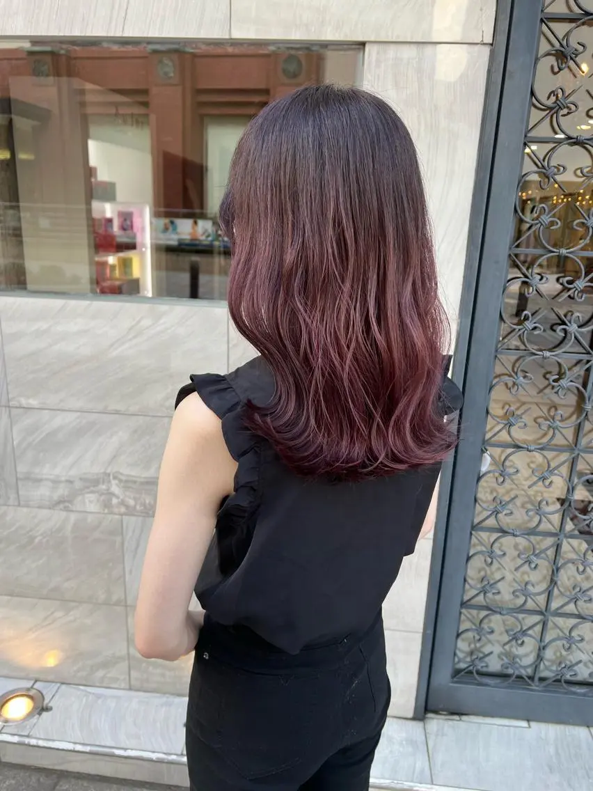 ミディアム カラー sato harunaのヘアスタイル