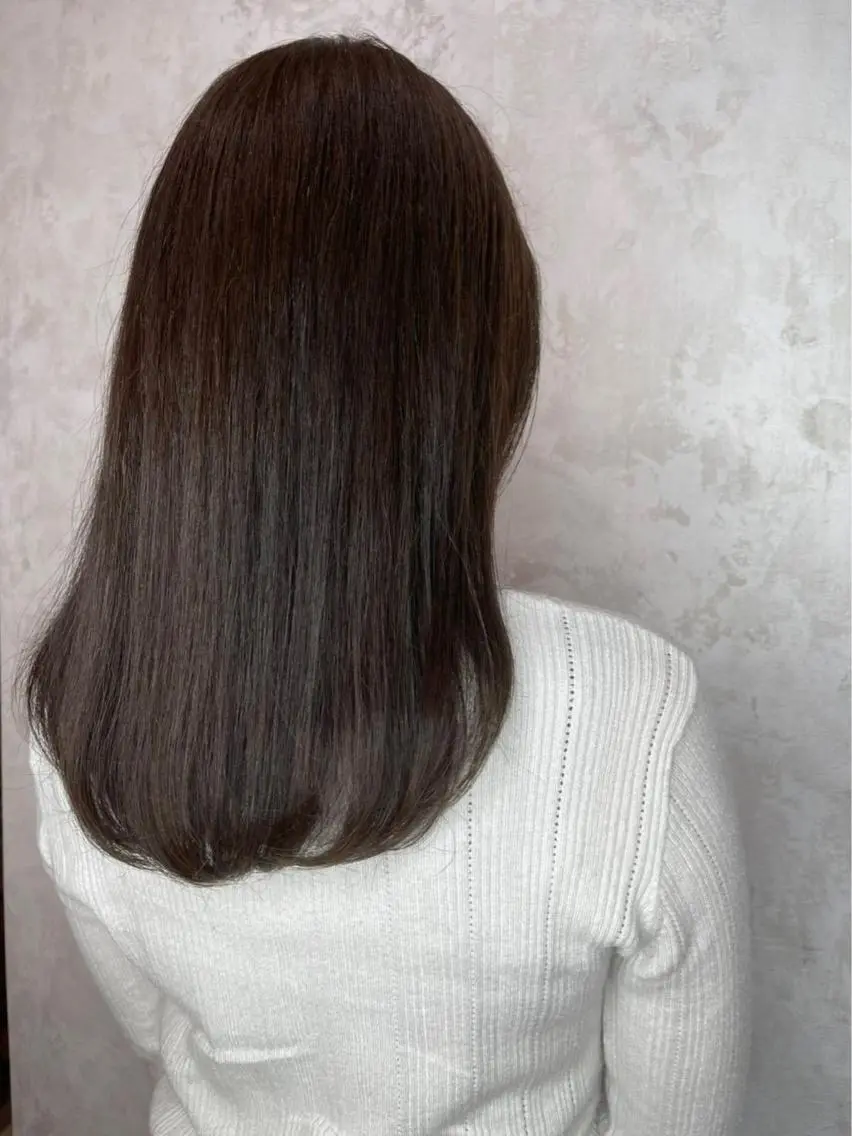 ロング カット ヘアカラー トリートメント かめい りなのヘアスタイル