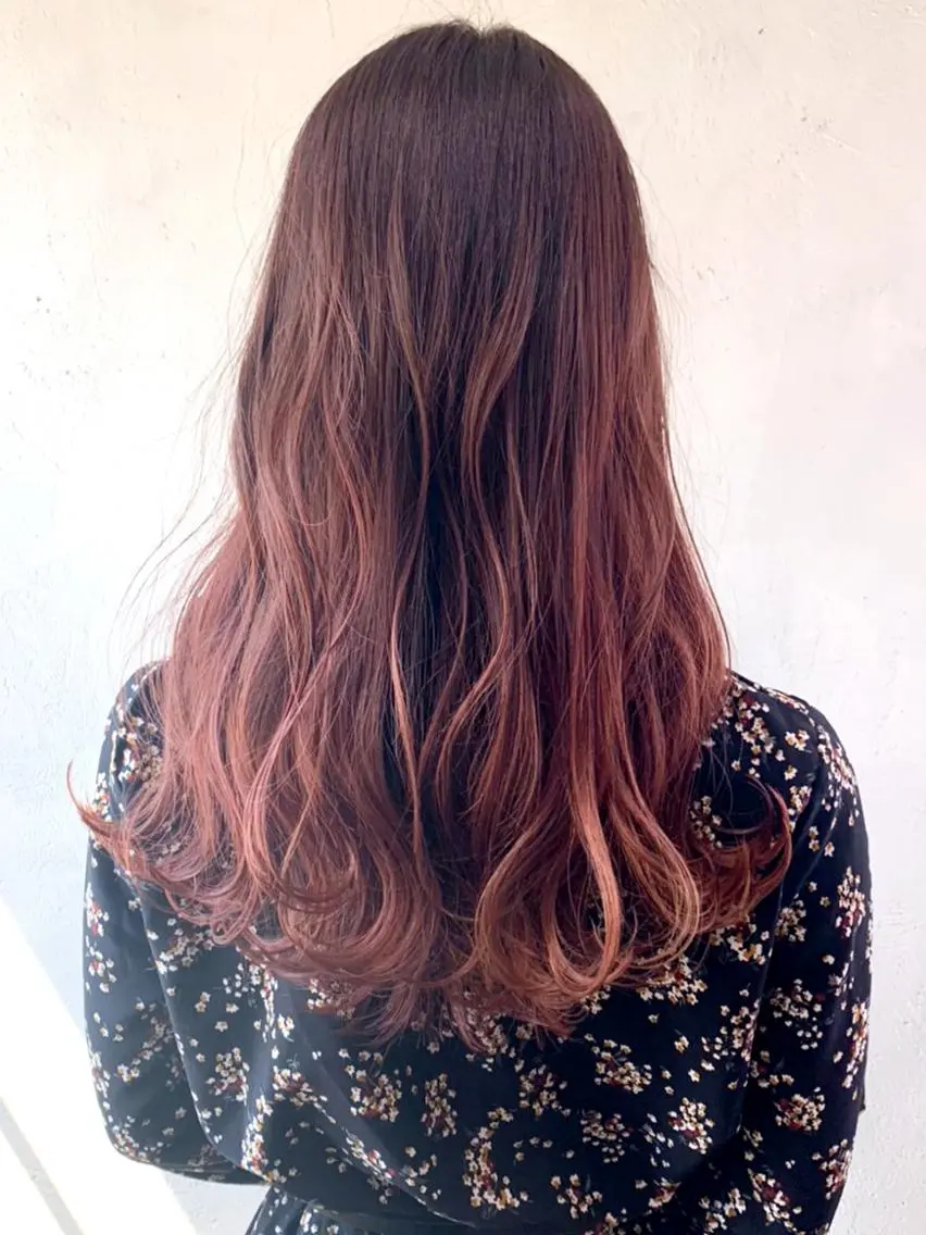 ロング カラー ヘアアレンジ パーマ ピンクカラー ITbyALBUM 浦和店のヘアスタイル